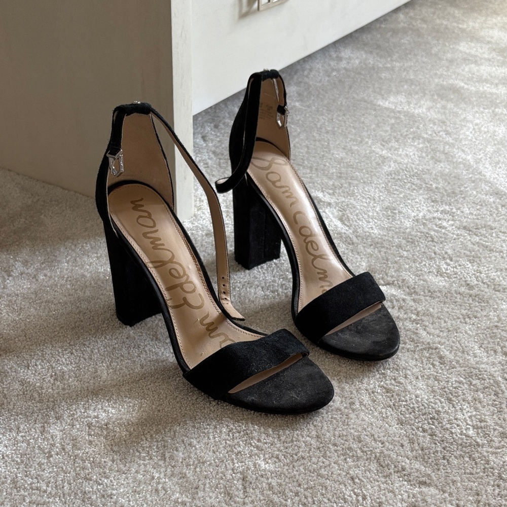 Sam Edelman Black Suede Block Heels